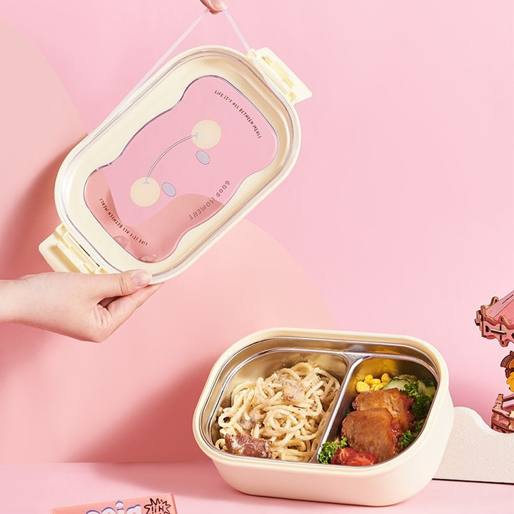 Smile-Themed Dual-Compartment Food Storage Container