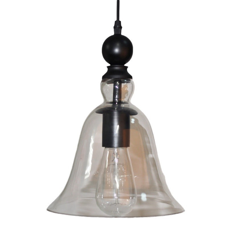 Vintage Bell-Shaped Glass Pendant Light