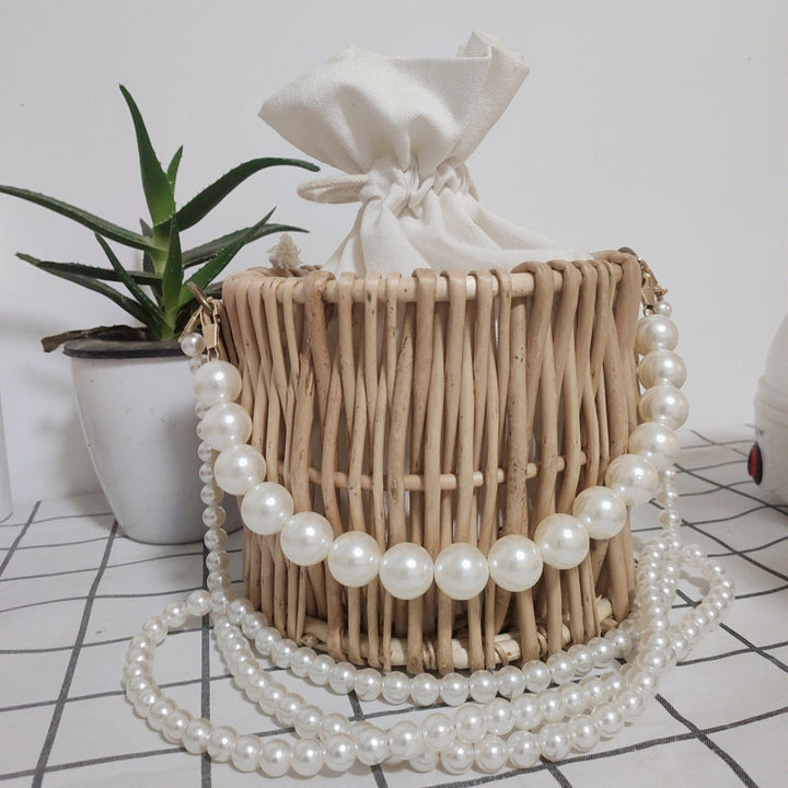 Women's basket bag with pearl jewelry closure Kalsten