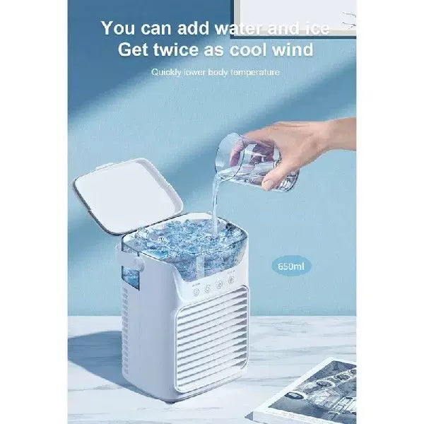 Unisex One Size USB Desktop Evaporative Cooler Humidifier with Top Fill Water Tank Adjustable Louver and Touch Controls Kalsten