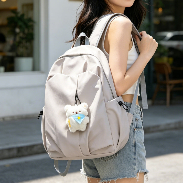 Backpack with High-Quality Craftsmanship and Cute Teddy Pendant Kalsten