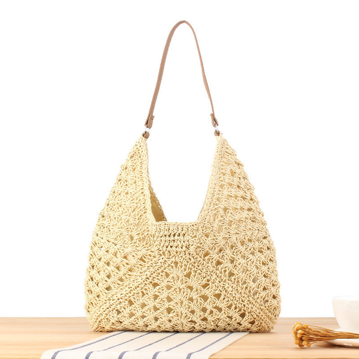 Shoulder bag with hand-knotted pattern and leather accents Kalsten