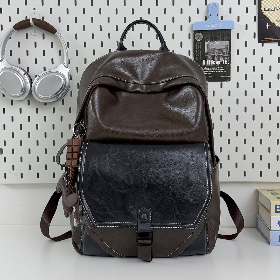 Stylish Multi-Compartment Leather Laptop Backpack Kalsten