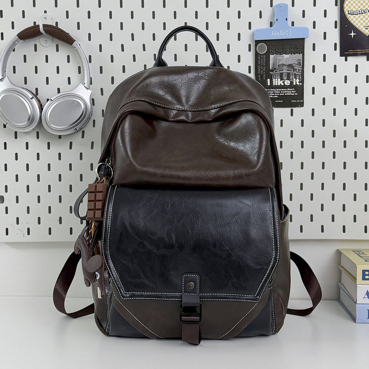Stylish Multi-Compartment Leather Laptop Backpack Kalsten