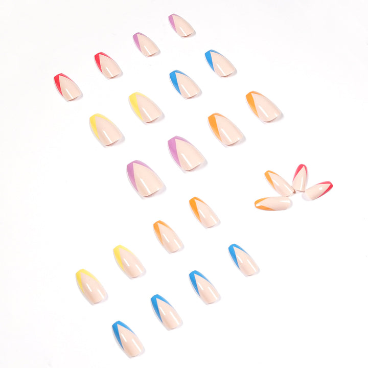 Artificial nail art with colorful tips and elegantly accented designs Kalsten