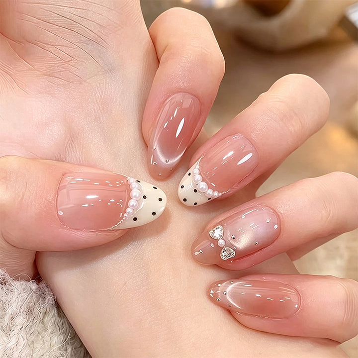 Acrylic nail set with elegant glitter accents Kalsten