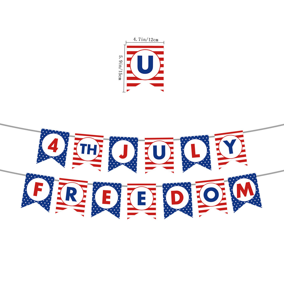 Unisex nan patriotic decorative bunting banner set with pre-strung USA letters and star garlands Kalsten
