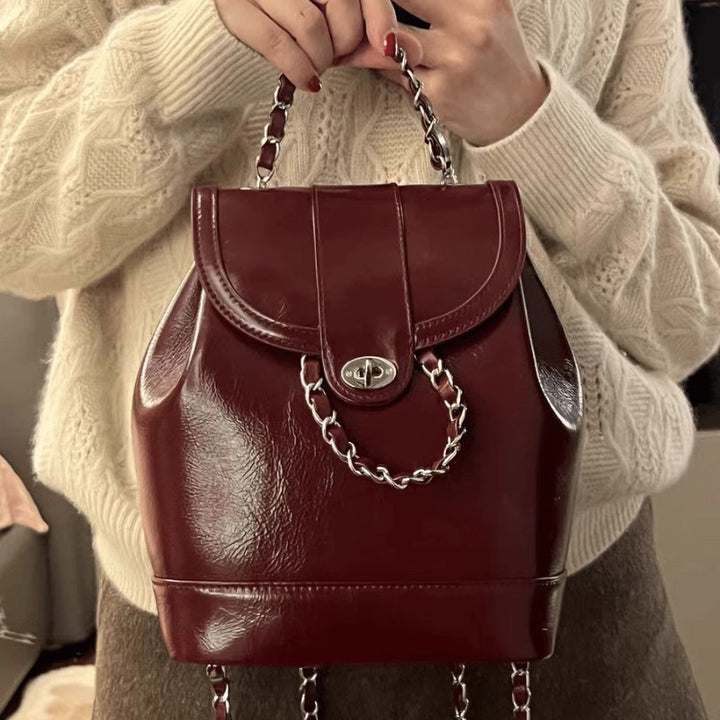 Chic Chain-accented Bucket Handbag Kalsten