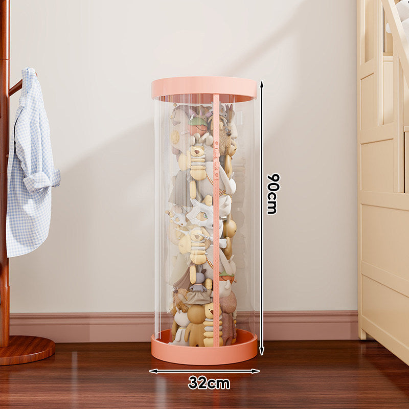 Vertical Transparent Plush Toy Storage Cylinder Organizer