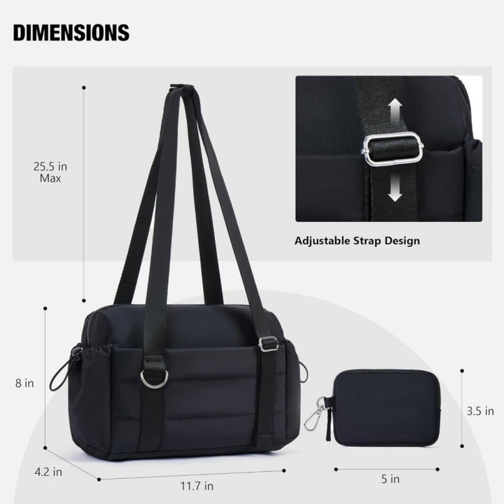 sporty shoulder bag with removable cosmetic bag Kalsten