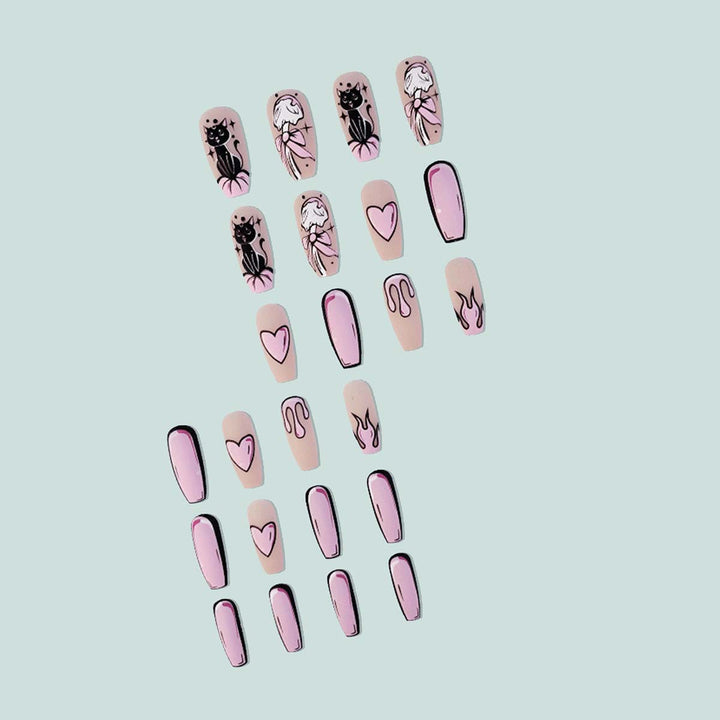 Artistic nail extensions in heart design Kalsten