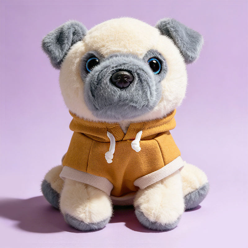 Plush Sitting Puppy in Hooded Sweatshirt Collectible Soft Toy Kalsten