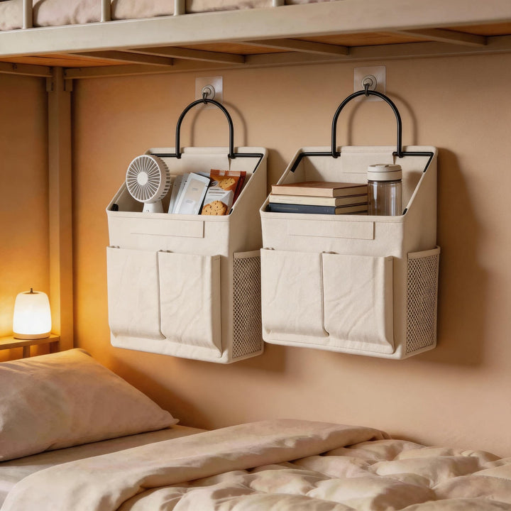 Wall-Mounted Hanging Mail and Magazine Organizer with Mesh Side Pocket