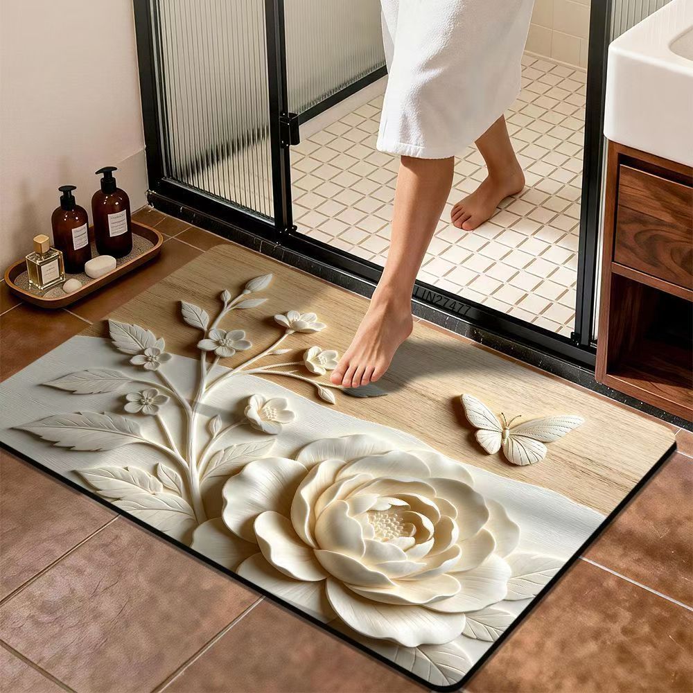 Premium Floral Design Bath Mat Kalsten