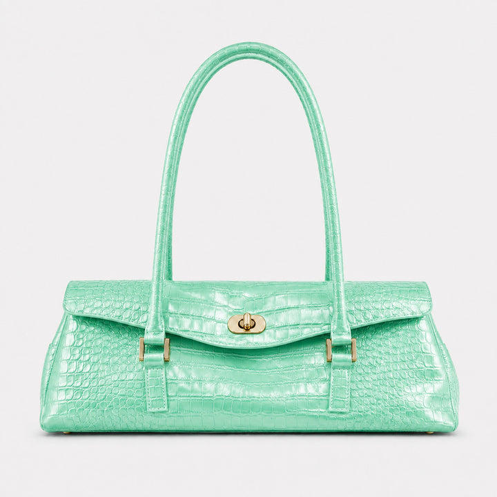 Elegant Crocodile-Effect Handbag