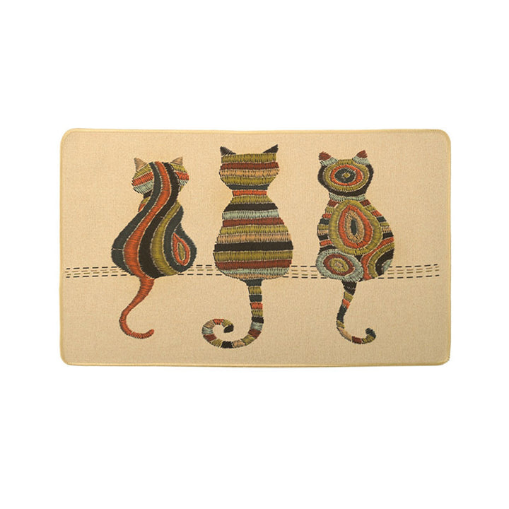 Decorative Cat-Themed Bath Mat Kalsten