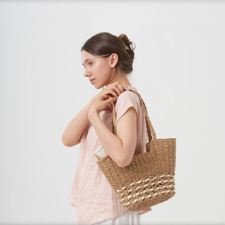 Handwoven beach bag in modern design Kalsten