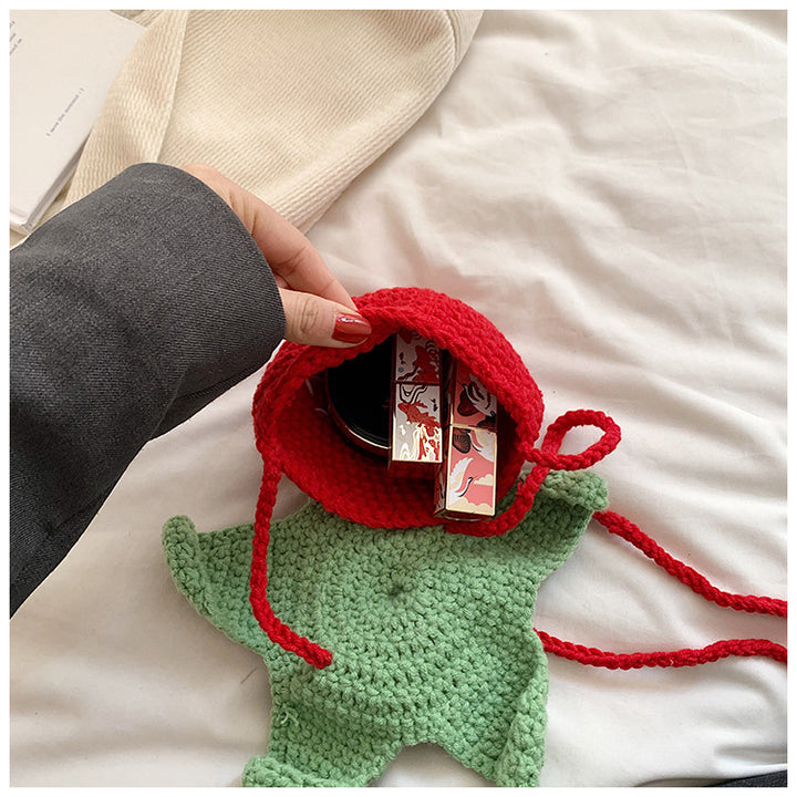 Fun Strawberry-Themed Crochet Mini Shoulder Bag