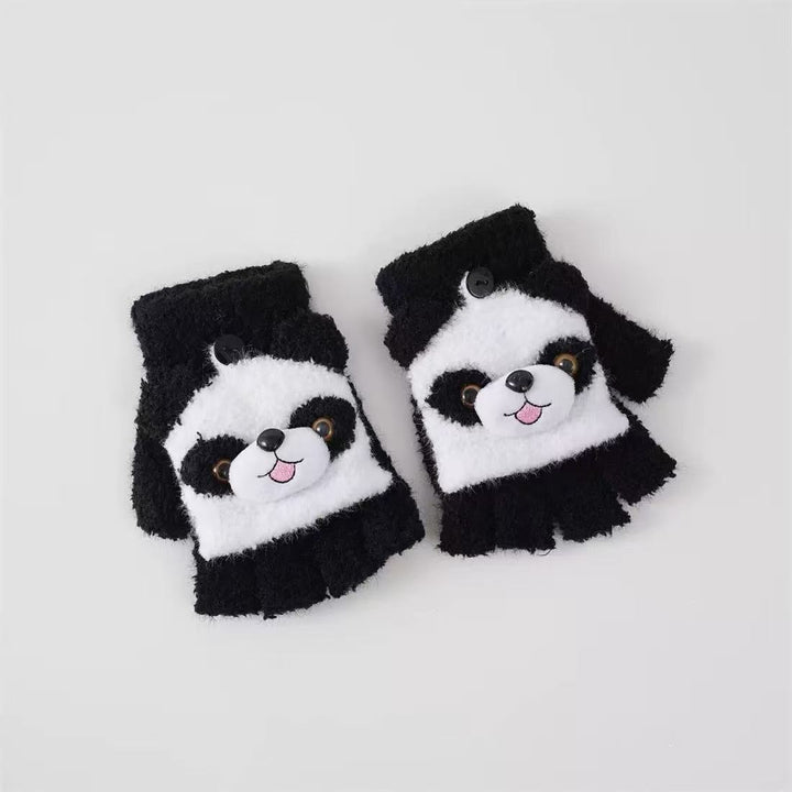 Cute Panda-Themed Fingerless Gloves Kalsten