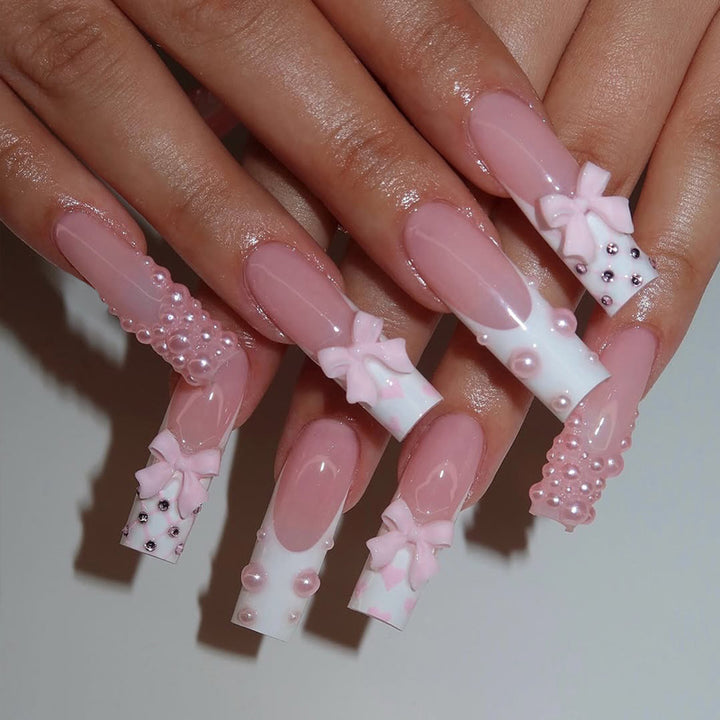 Decorative Floral Press-On Nail Design Set Kalsten
