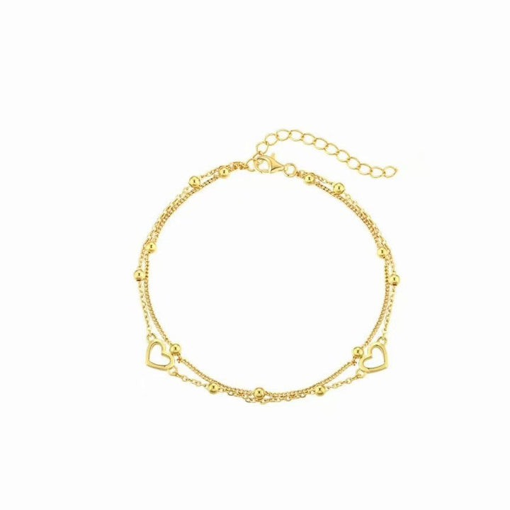 Heart Charm Layered Bracelet Kalsten