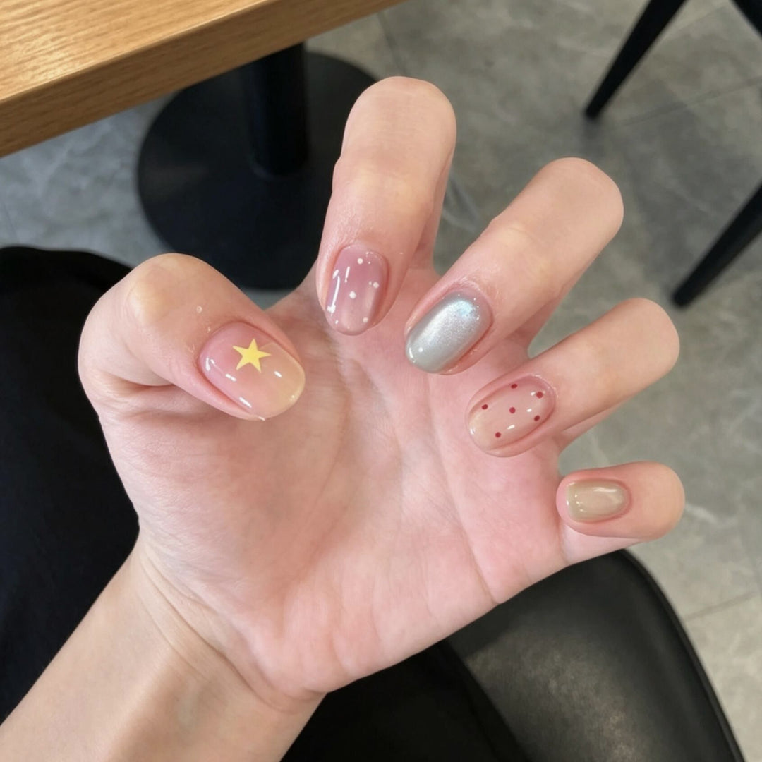 Whimsical Character-Designed Press-On Nail Art Kalsten