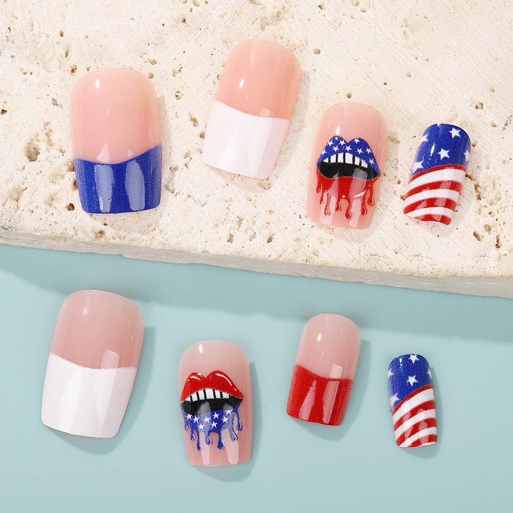 Patriotic style artificial nails Kalsten