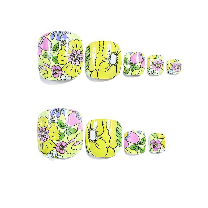 Floral Pedicure Nail Art Kalsten