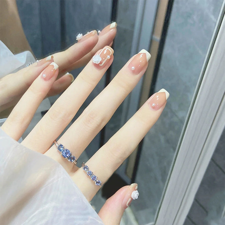 Elegant French Tip Press-On Nails