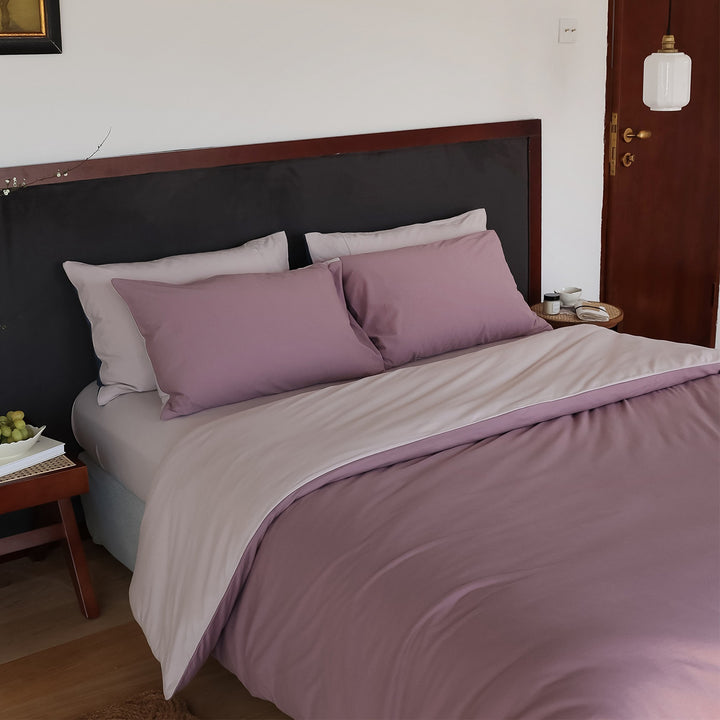 Reversible bedding set made of cotton-linen with skin-friendly, breathable structure