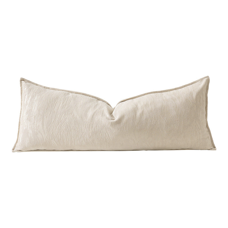 Extra-long ergonomic bouclé lumbar pillow
