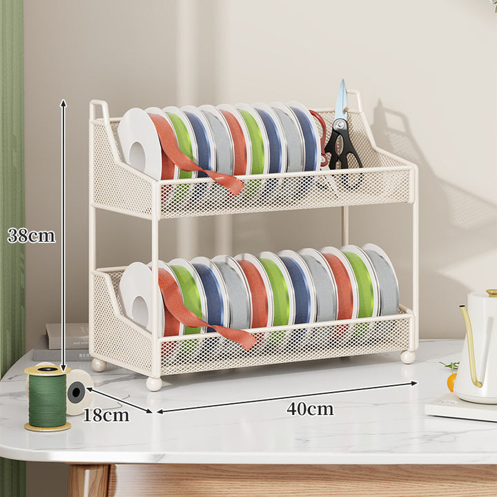 Ribbon Spool and Craft Supply Mesh Organizer Rack
