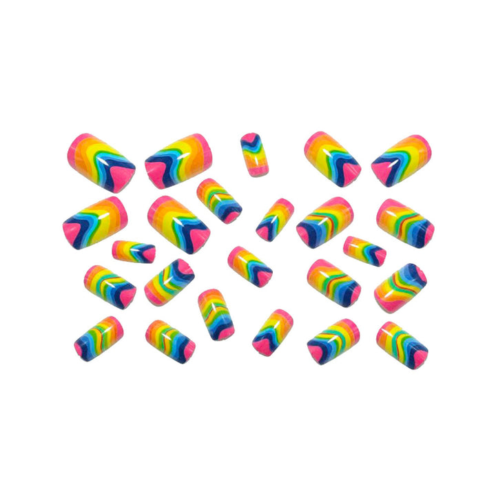 Artificial nails in vibrant wave design Kalsten