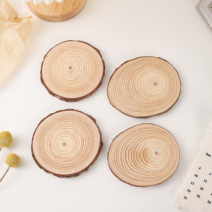 Natural Round Wood Slice Coaster and Decorative Trivet
