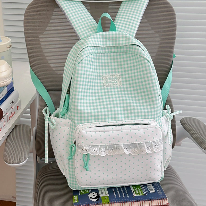Stylish Gingham Pattern Backpack Kalsten