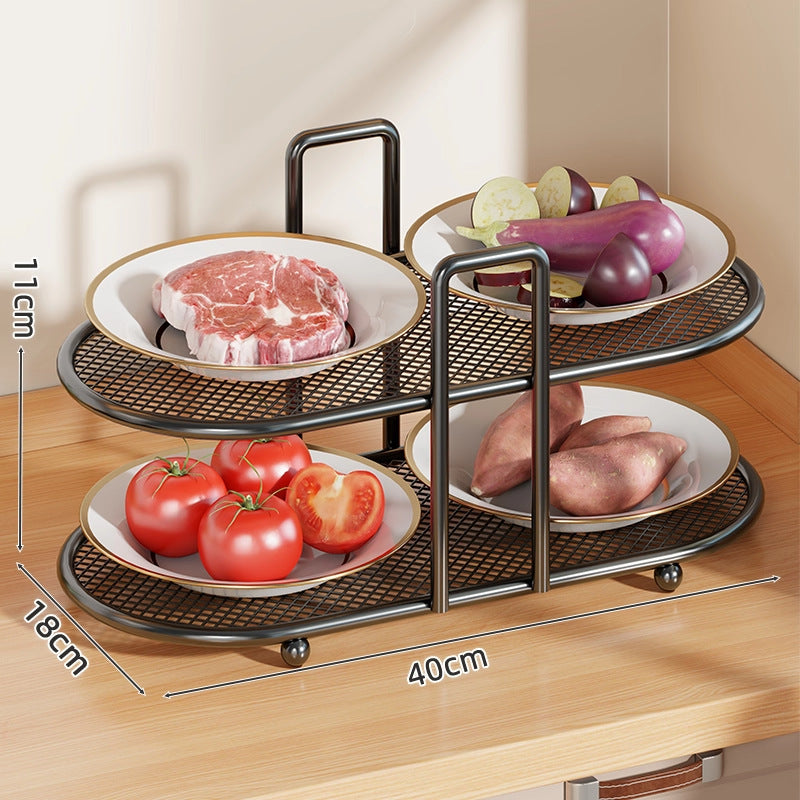 Four-Tier Mesh Kitchen Countertop Organizer Rack