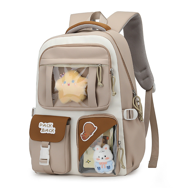 Playful backpack with transparent compartments Kalsten