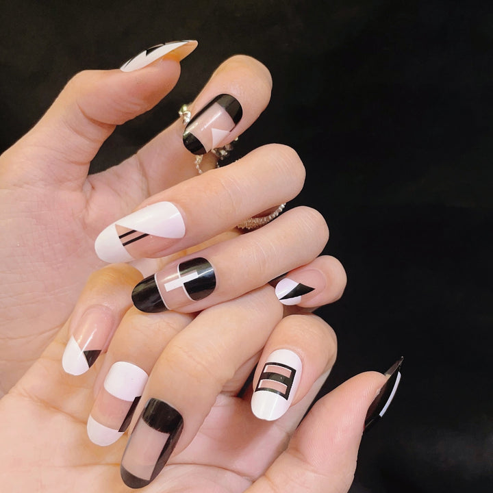 Geometric Design Press-On Nails