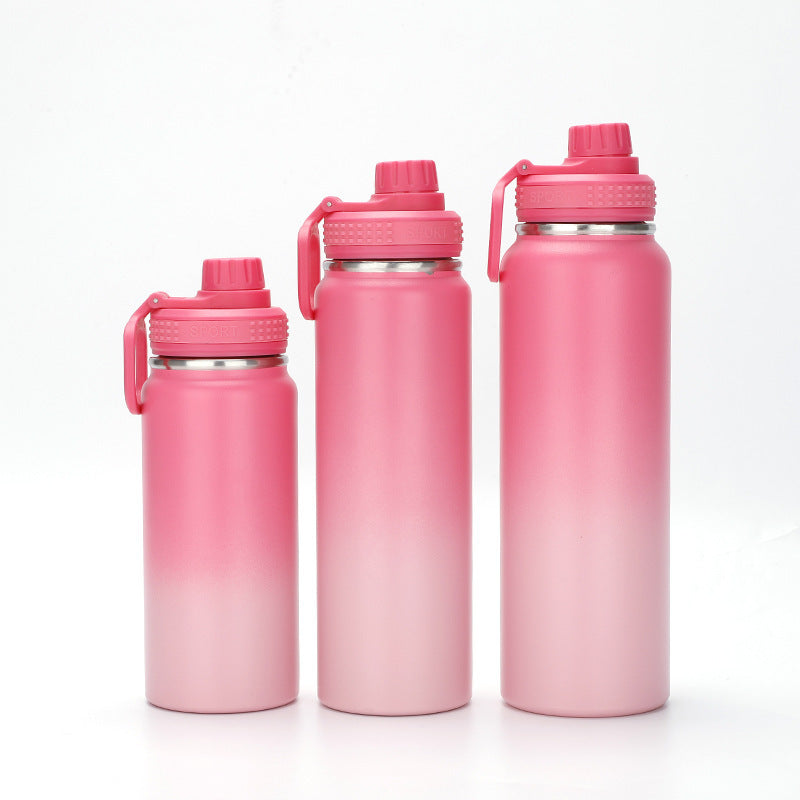 Double-Wall Vacuum Insulated Stainless Steel Wide-Mouth Water Bottle With Leakproof Screw Cap And Ergonomic Carry Handle