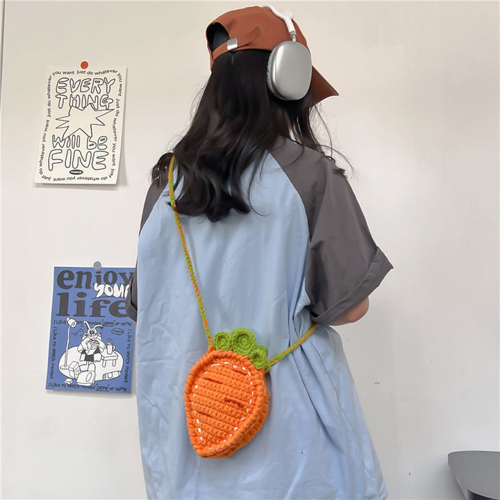 Carrot-Shaped Crochet Mini Bag