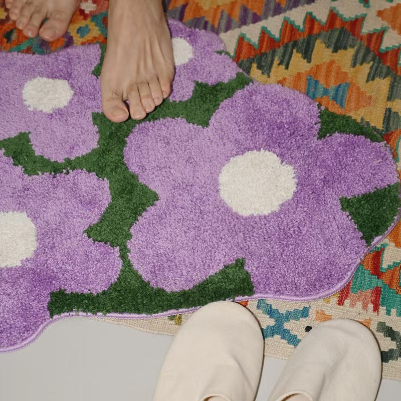 Floral Shaped Bathroom Rug Kalsten