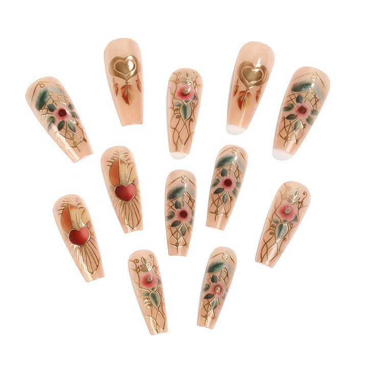 Creative artificial nails with floral and romantic design Kalsten