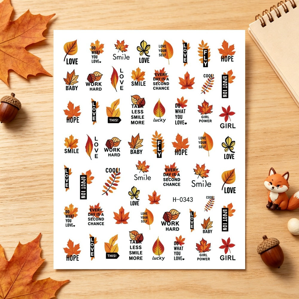 Autumn-Themed Nail Art Stickers