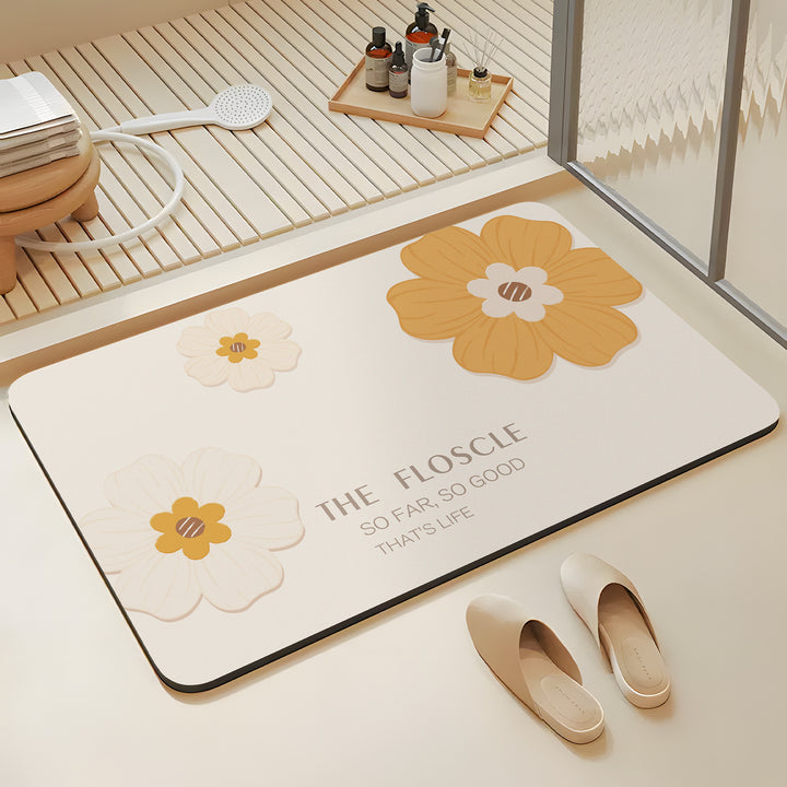 Stylish Floral Printed Bath Mat