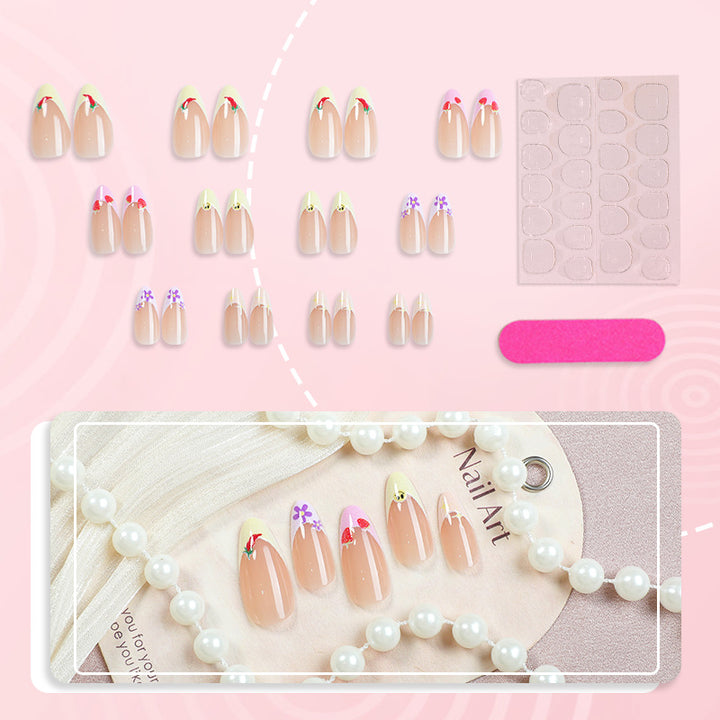 Artistic Floral Pattern Press-On Nail Art Kalsten