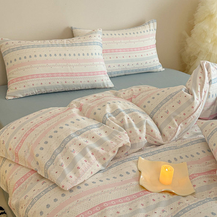 Cotton percale duvet cover and pillowcase set