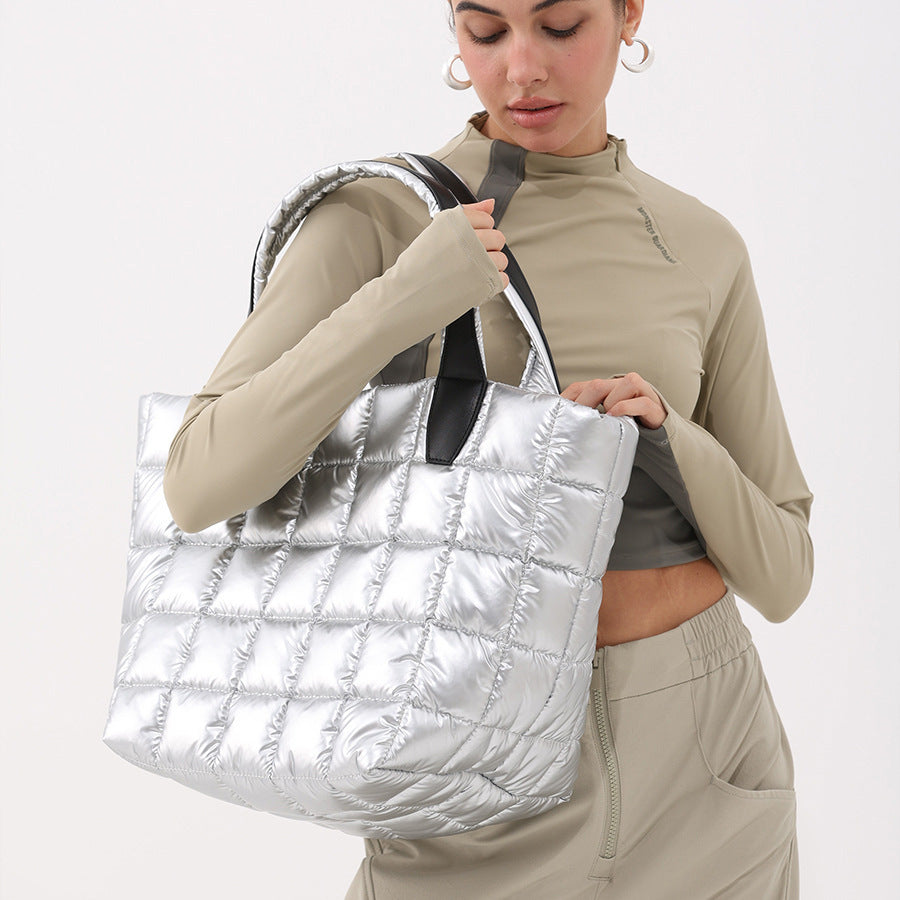 Quilted Puffer Tote Bag