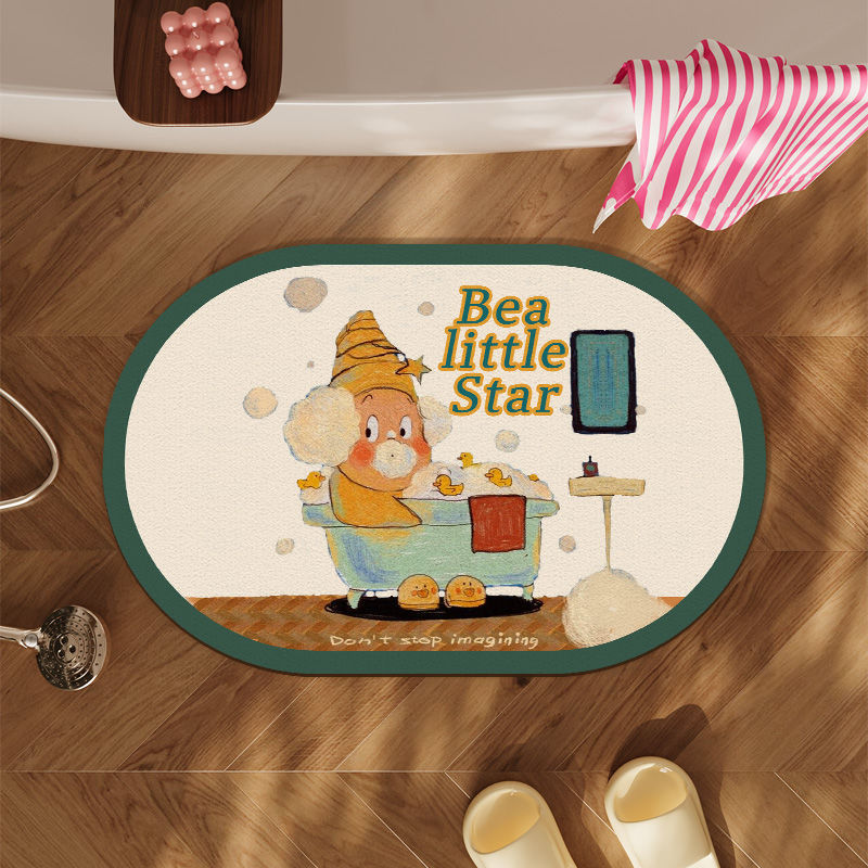 Cartoon-Themed Bath Mat for Bathroom