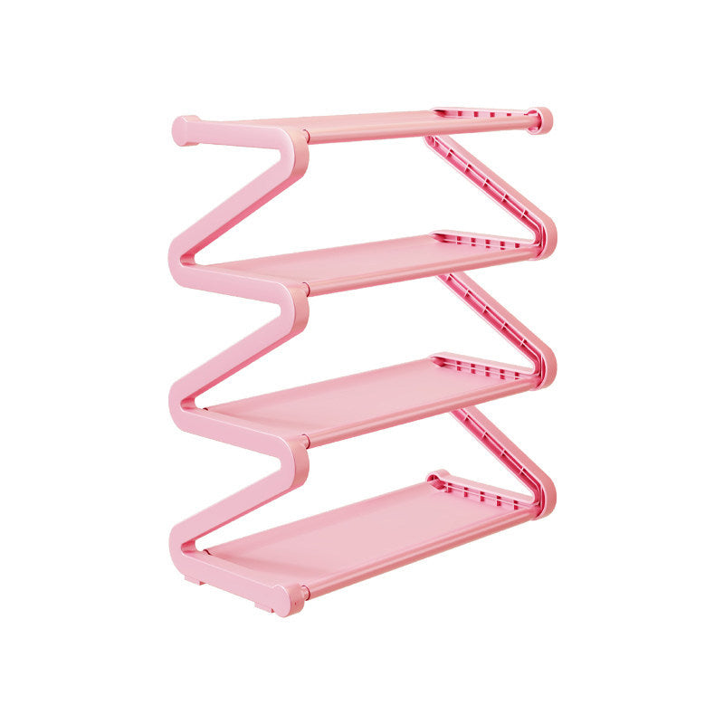 Compact Z-Shaped Multi-Tier Space-Saving Shoe Rack Organizer