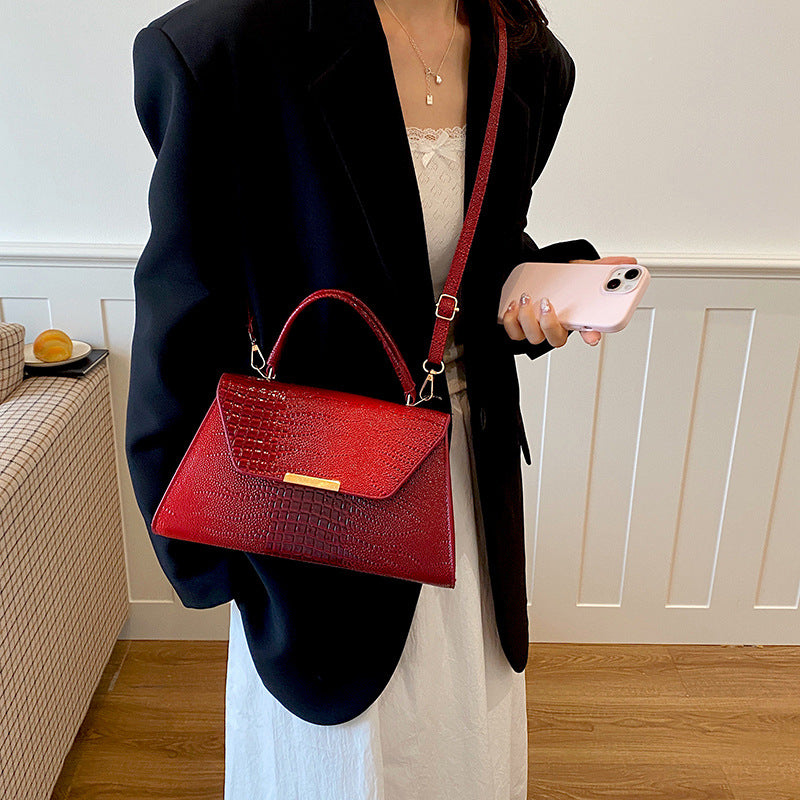 Textured Leather Shoulder Bag